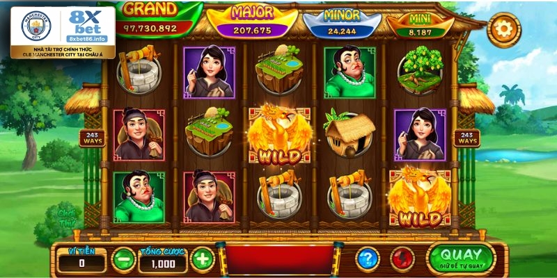 Giao diện guồng quay cơ bản của Ăn khế trả vàng 8xbet