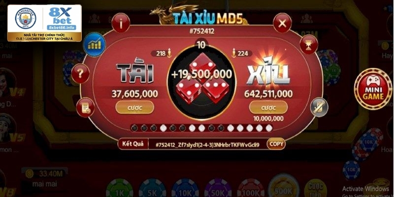 Chia sẻ bí quyết chơi tài xỉu MD5 8xbet dễ thắng nhất